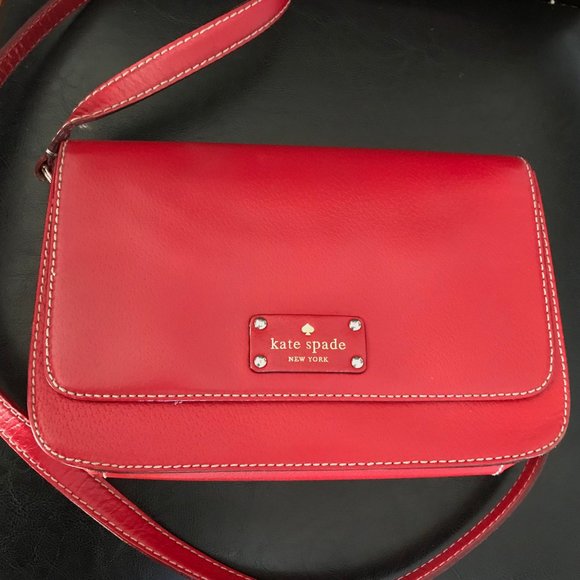 kate spade Handbags - Kate Spade  Bag/Cross Body Red Leather Bag